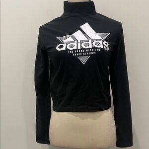 Adidas Black High Neck Long Sleeve Shirt